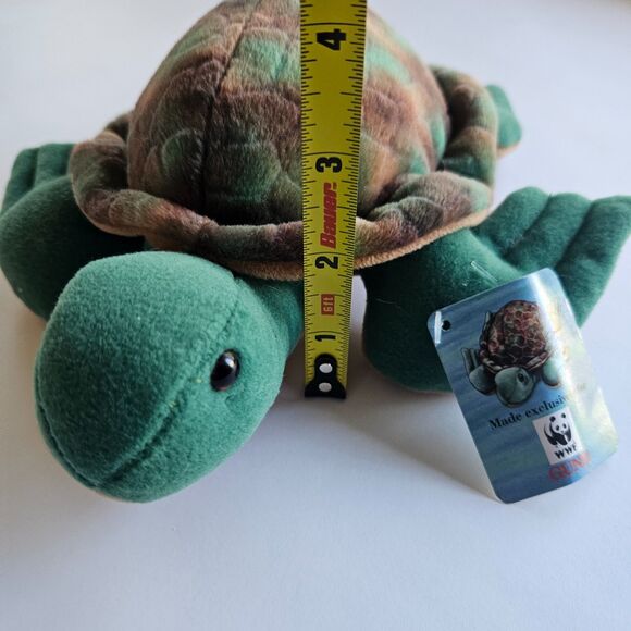 New Gund Sea Turtle WWF Colaboration Dark Green and Browns 10" Plushy - Picture 8 of 8